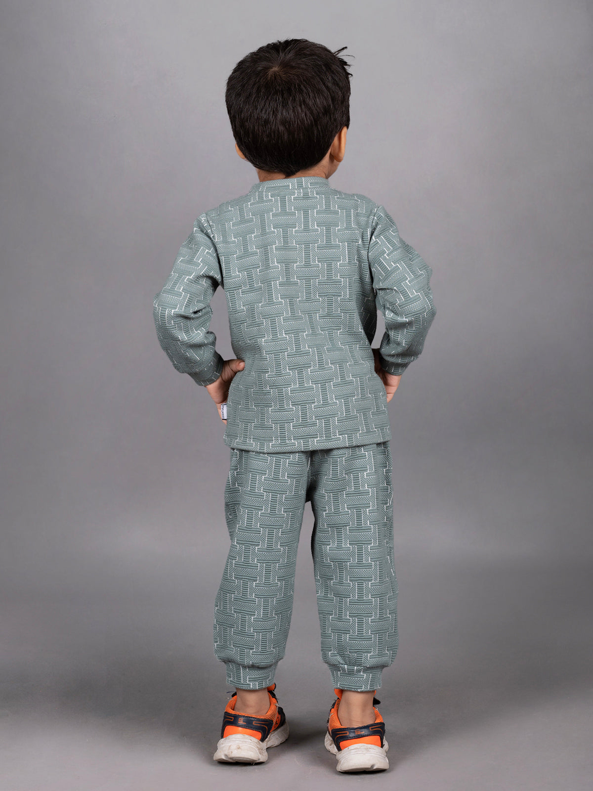 DTD Boys Full Sleeve Checkered Pattern Shirt with Grey Denim Pant B-FSD-835