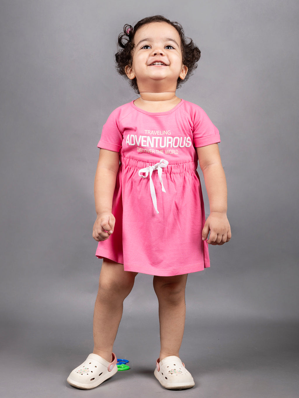 Dear To Dad Pure Cotton Pink Color Girls Frock FRK-005