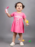 Dear To Dad Pure Cotton Pink Color Girls Frock FRK-005