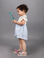 Dear To Dad Pure Cotton Grey Color Girls  Frock FRK-006