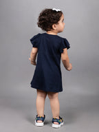 Dear To Dad Pure Cotton Navy Blue Color Girls  Frock FRK-010