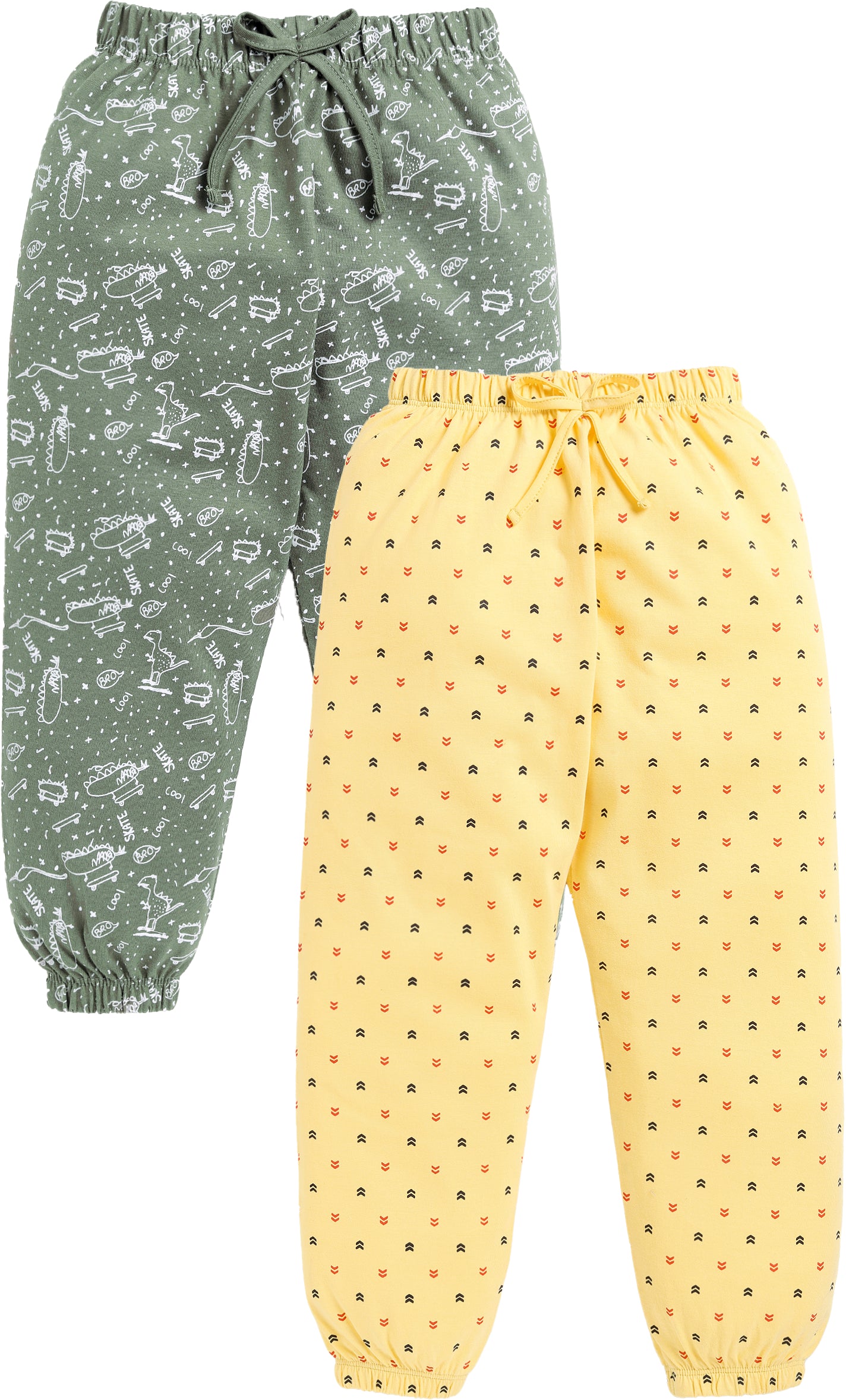 Pure Cotton Boys Pyjama Pack of 2 Green&Yellow OL-J-09/10
