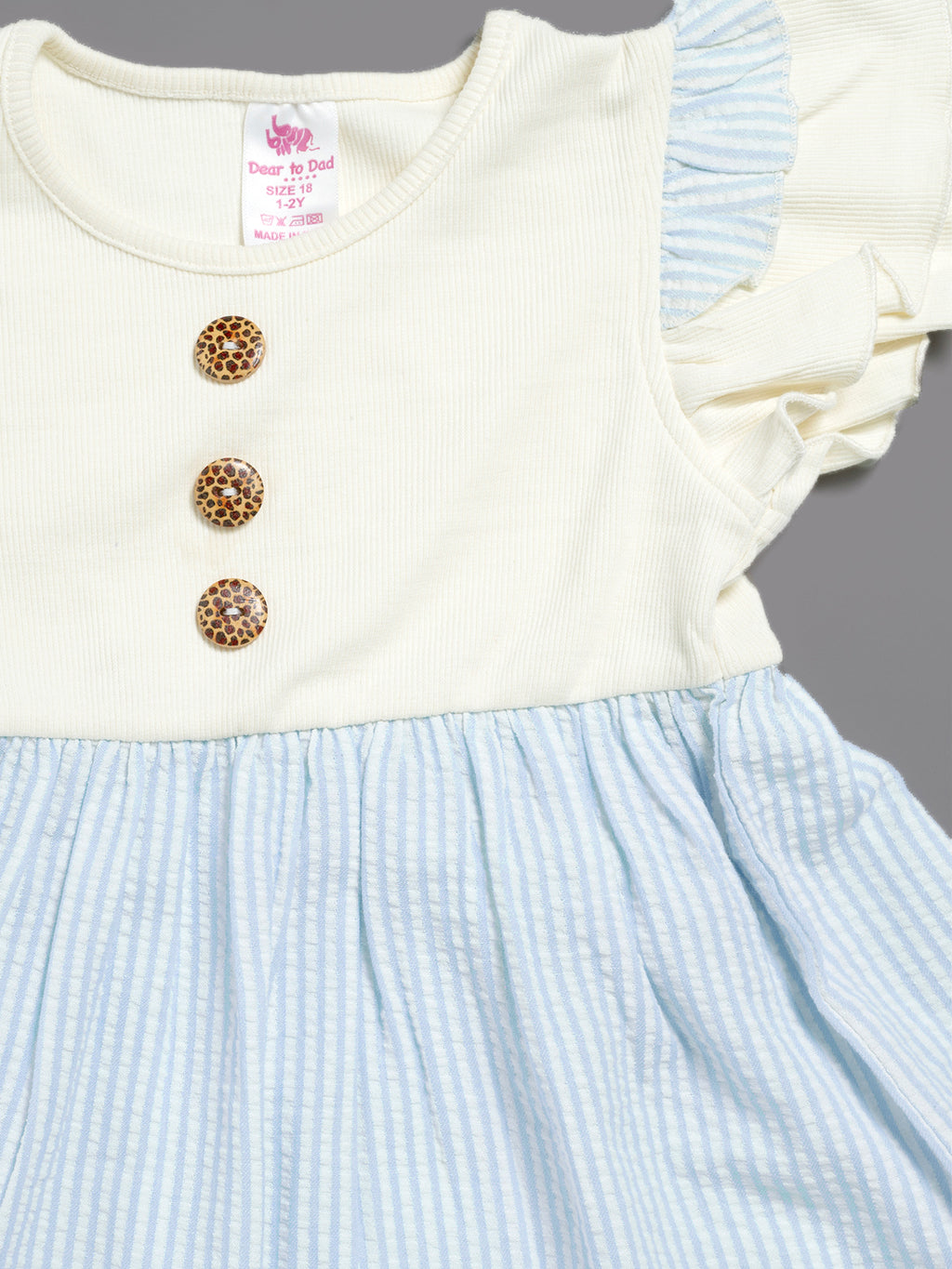 Dear To Dad Pure Cotton Grey Color Girls  Frock FRK-006