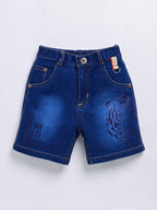 Dear To Dad Pure Cotton Half Sleeve Crochet Fabric Denim Boys Set B-HSD-831
