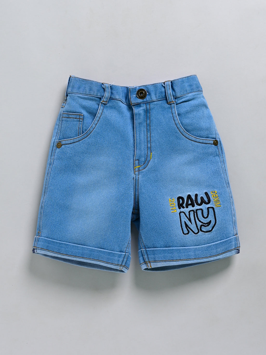Dear To Dad Pure Cotton Half Sleeve Crochet Fabric Denim Boys Set B-HSD-828
