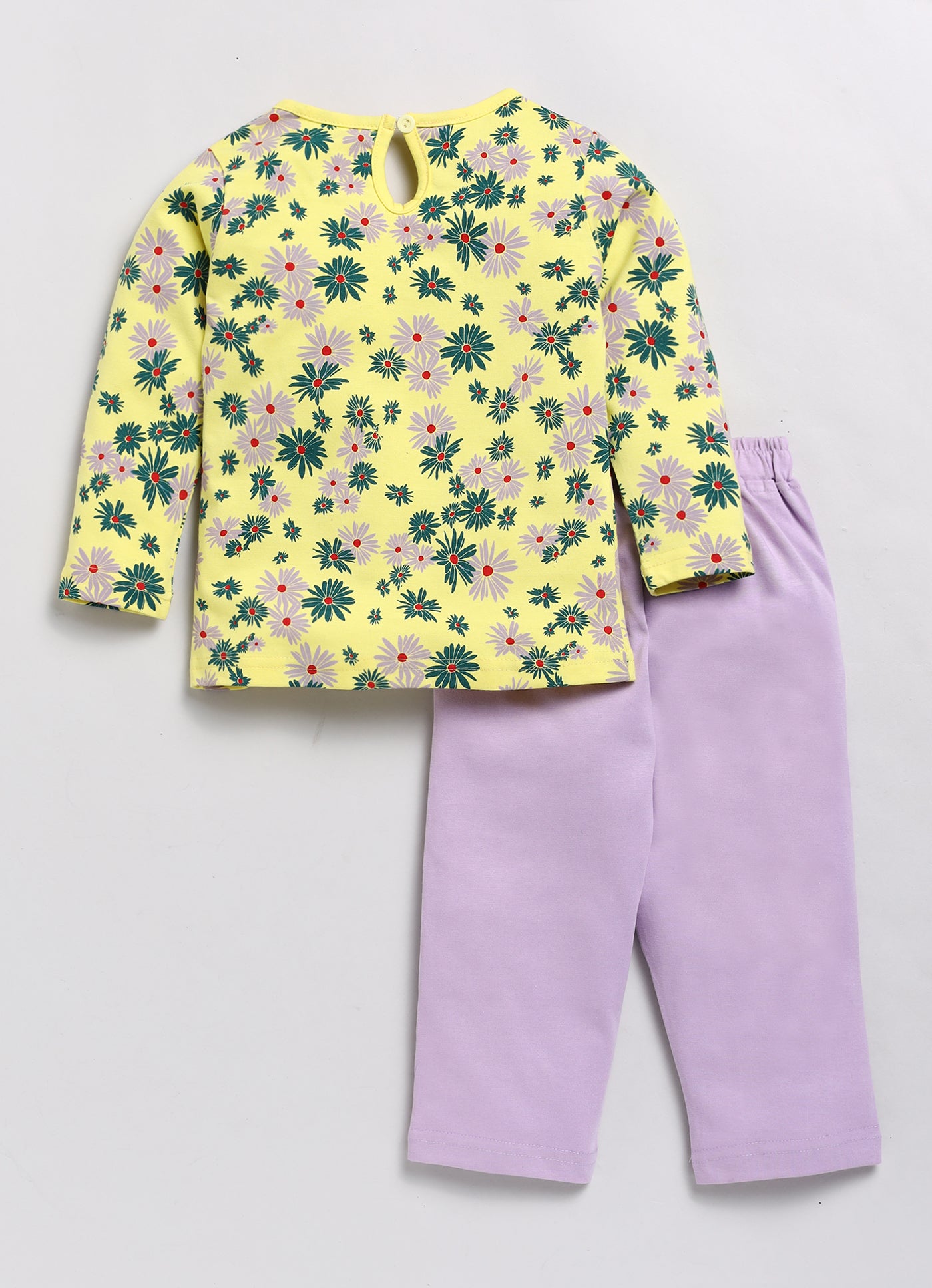 Flower All Over Printed Girls Full Sleeve Set-7130