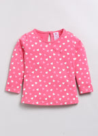 Heart Printed Full Sleeve Set for Girls-7134