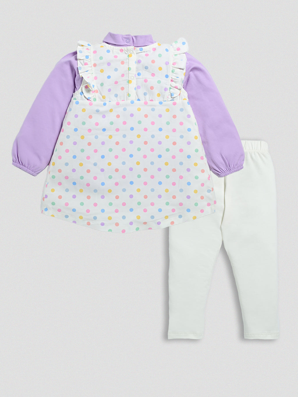 DTD Sleeveless Cotton Frock with Lycra Laggings and Full Sleeve Inner G-FS-058