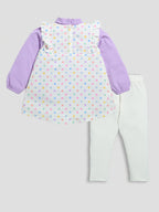 DTD Sleeveless Cotton Frock with Lycra Laggings and Full Sleeve Inner G-FS-058