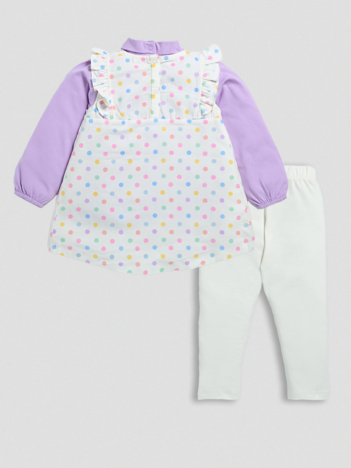 DTD Sleeveless Cotton Frock with Lycra Laggings and Full Sleeve Inner G-FS-058