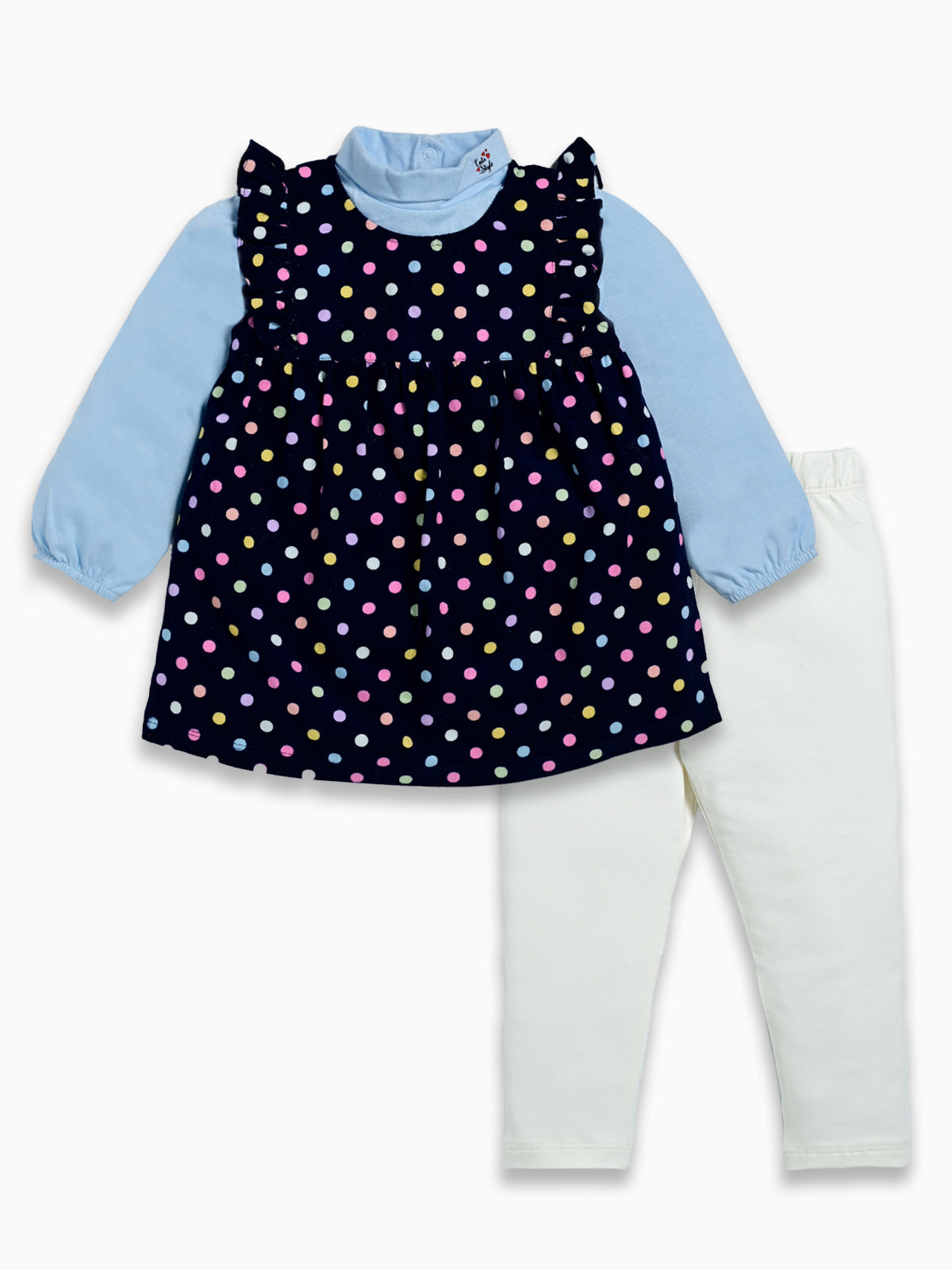 DTD Sleeveless Cotton Frock with Lycra Laggings and Full Sleeve Inner G-FS-058