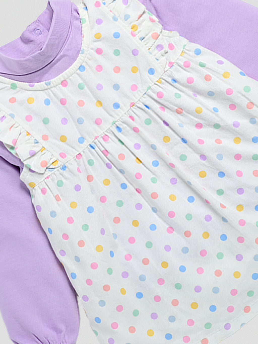 DTD Sleeveless Cotton Frock with Lycra Laggings and Full Sleeve Inner G-FS-058