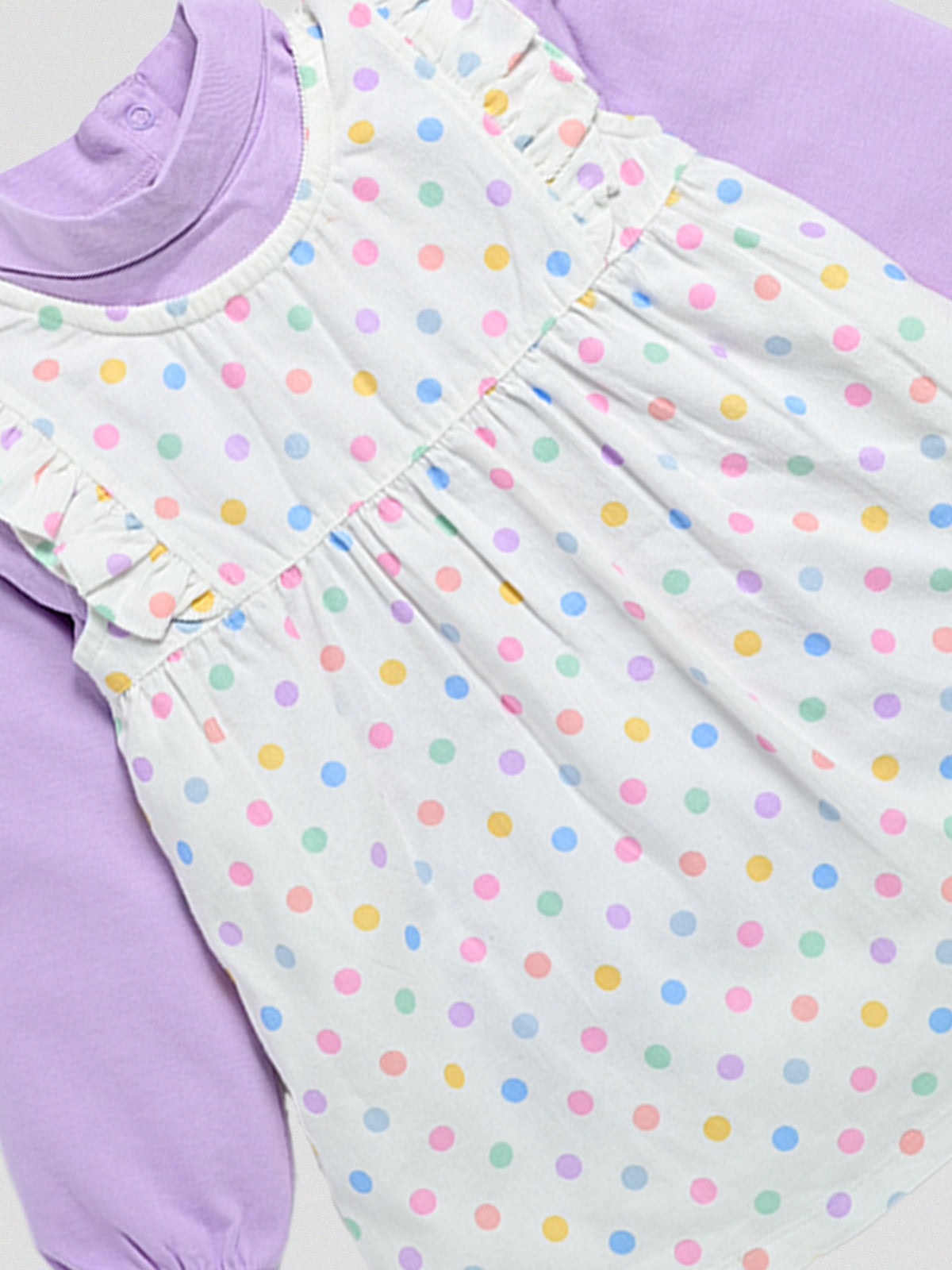 DTD Sleeveless Cotton Frock with Lycra Laggings and Full Sleeve Inner G-FS-058